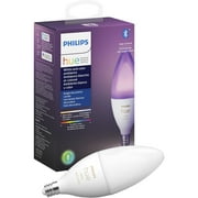 Philips Hue White and Color Ambiance E12 Bulb, White, 60 Watts