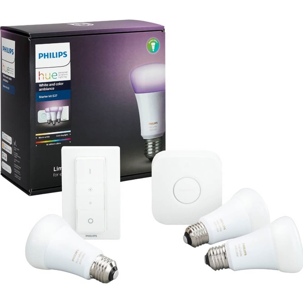 Philips - Hue White & Color offers Ambiance A19 LED Starter Kit - Multicolor