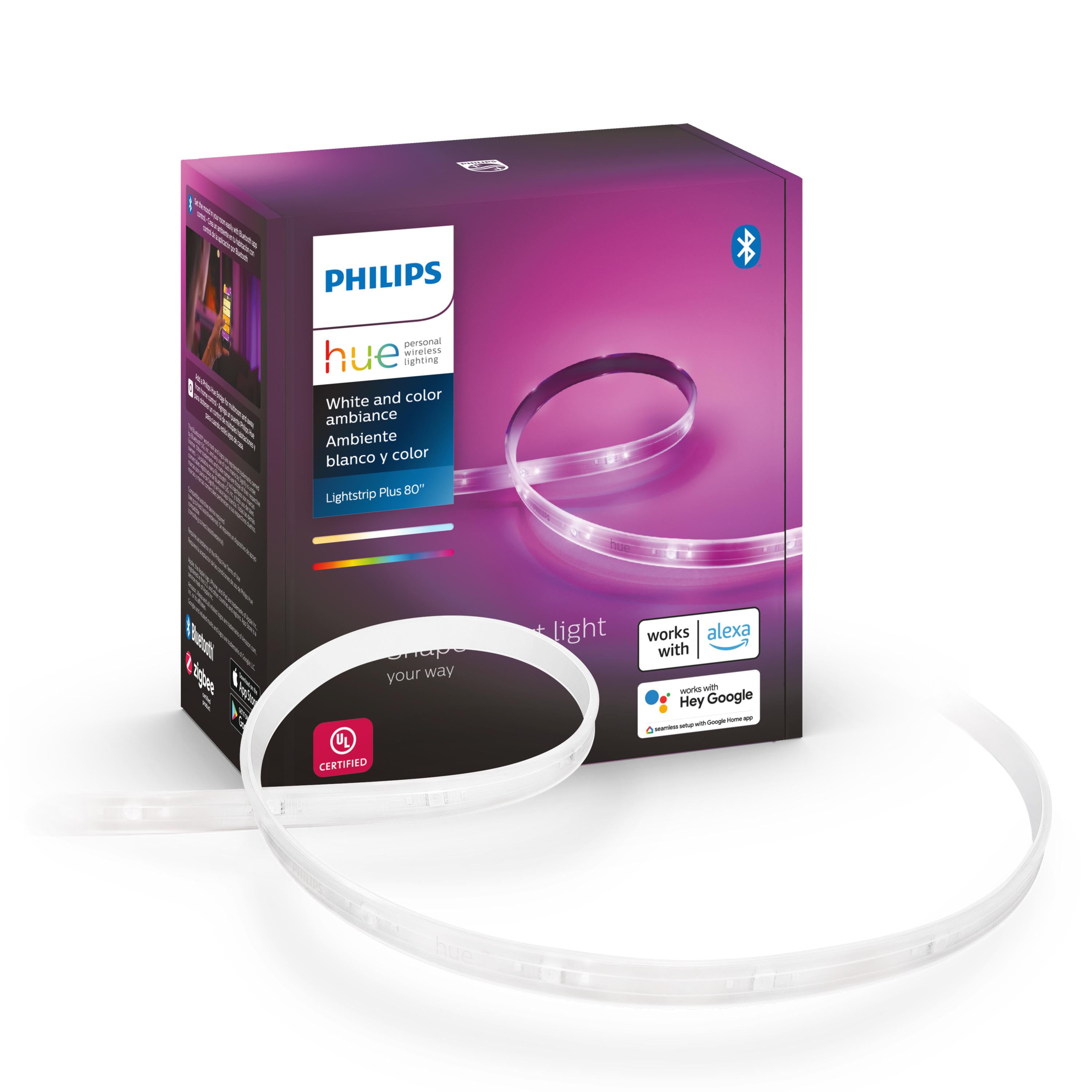  Philips Hue Gradient LightStrip 75 (Sync with TV, Music and  Gaming), Hue Hub & Hue Sync Box Required(Renewed) : Tools & Home Improvement