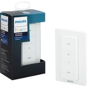 Philips Hue Wireless Smart Dimmer Switch with Remote, Battery Powered, No Wiring Needed, Works with Hue Hub, Wall Mount or Handheld Use, Easy Smart Lighting Control   White