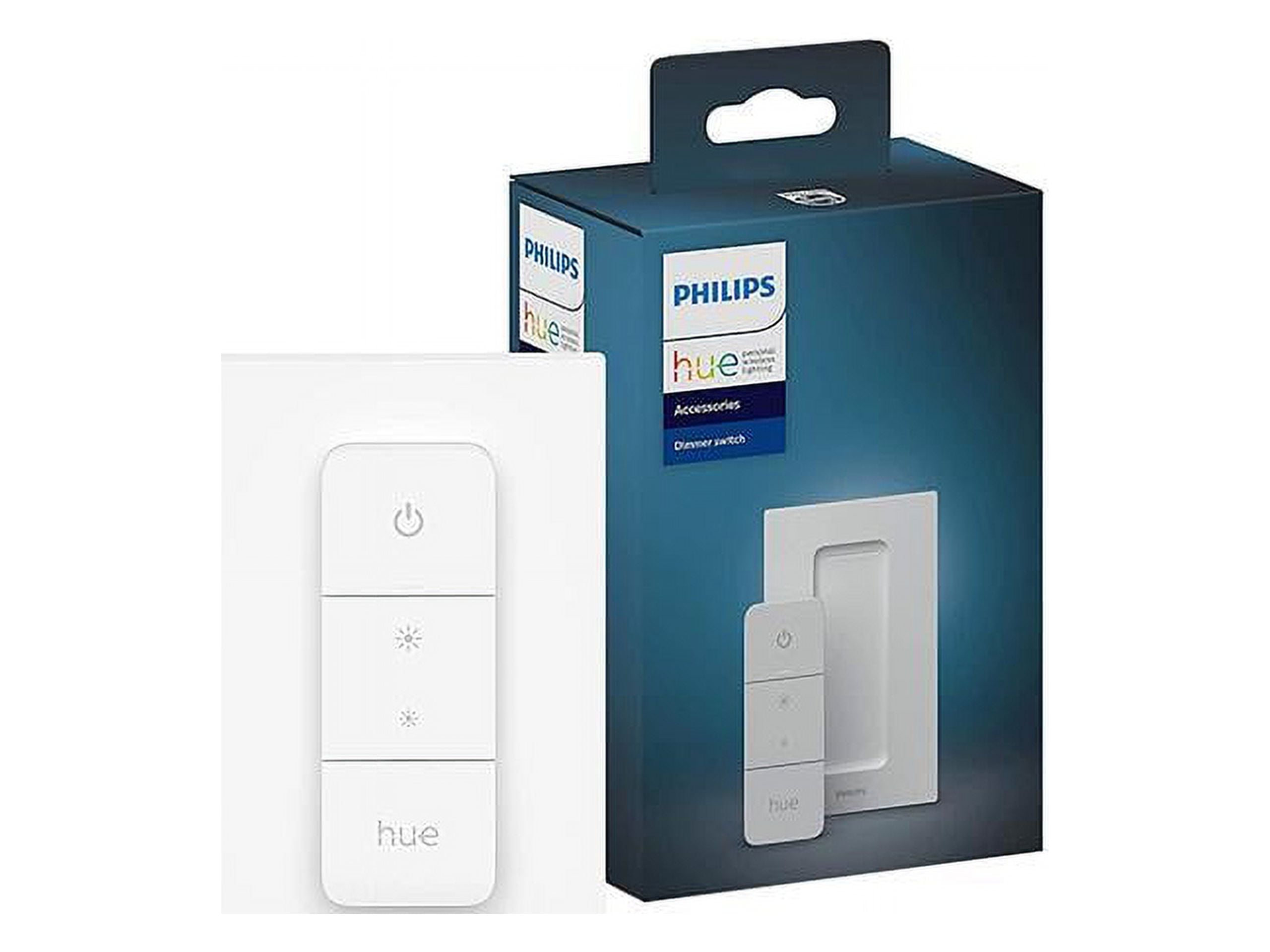 Philips Hue v2 Smart Dimmer Switch and Remote, Installation-Free, Smart Home, Exclusively for Philips Hue Smart Lights 2021 Version, White, 1-Pack