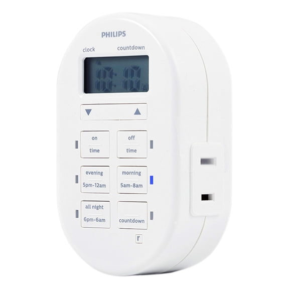 Philips Plug In Digital Timer 24 Hour Battery Backup Indoor SPC1239AT