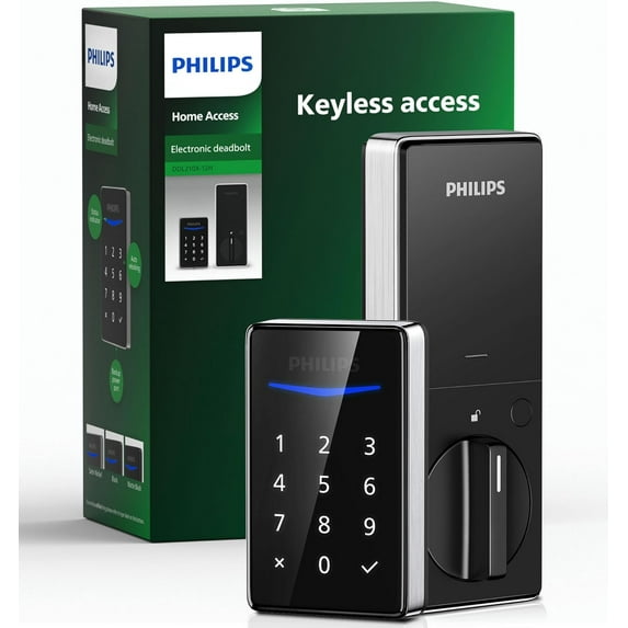 Philips Keyless Entry Touchscreen Digital Smart Electronic Keypad Deadbolt Door Lock - Satin Nickel