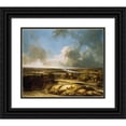 thumbnail image 1 of Philips Koninck 14x12 Black Ornate Wood Framed Double Matted Museum Art Print Titled: A Panoramic Landscape (1665), 1 of 5