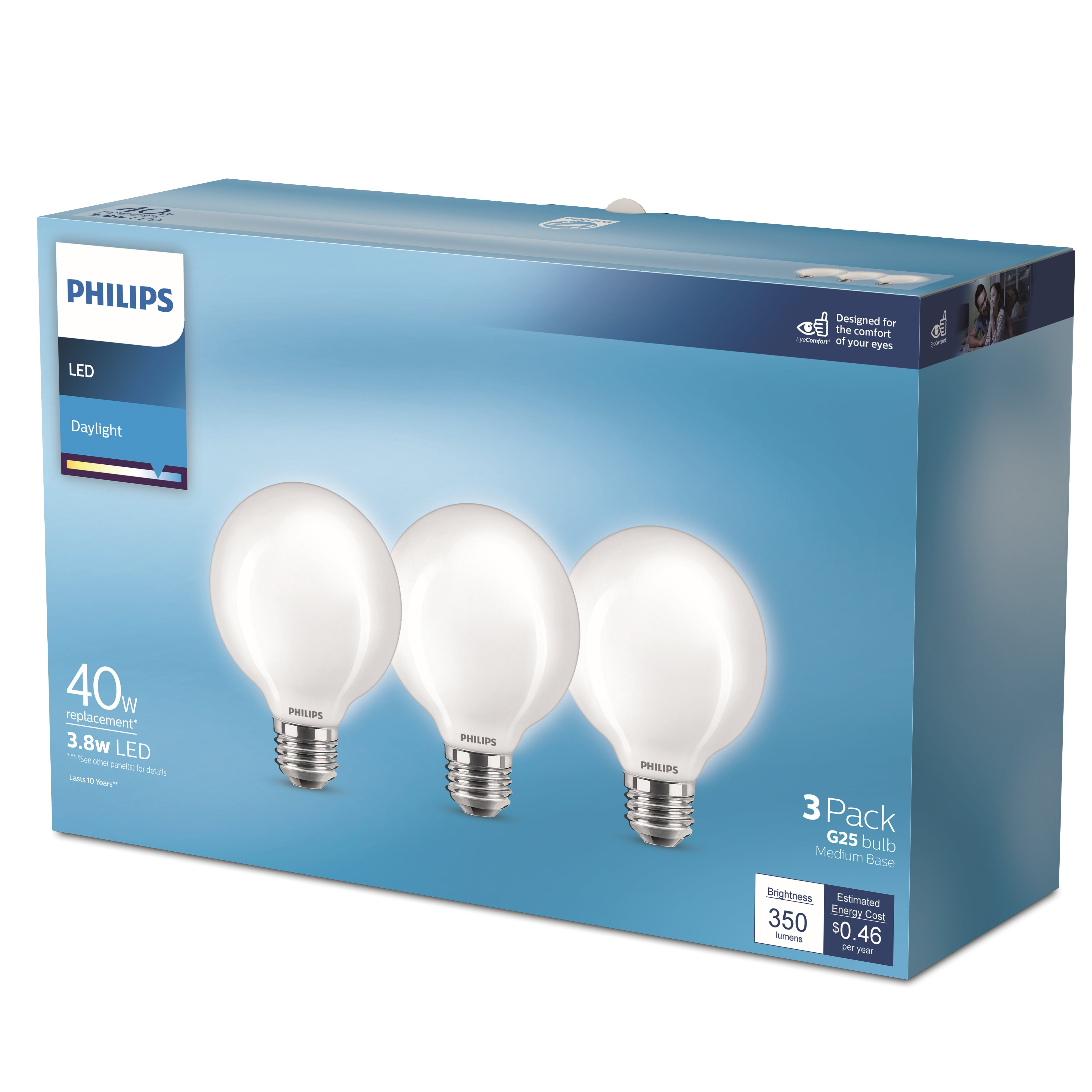 Philips 40-Watt Equivalent Daylight G25 Dimmable LED Light Bulb (2-Pack) Philips 40-Watt Equivalent Daylight G25 Dimmable LED Light Bulb (2-Pack)