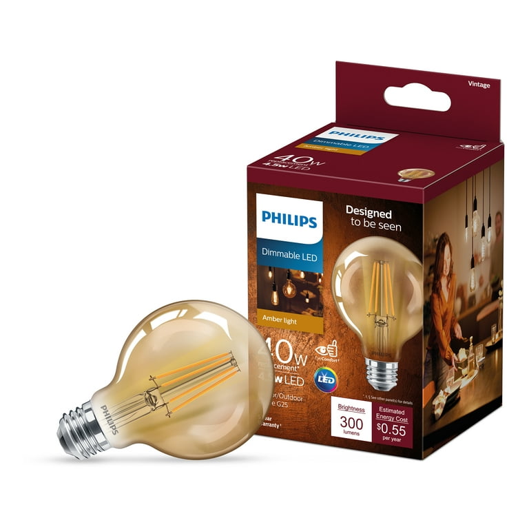 PHILIPS Vintage Ampoule LED filament dimmable E27 230V 7W(=40W) 470lm 1800K  LEDbulb Giant tube - 313804