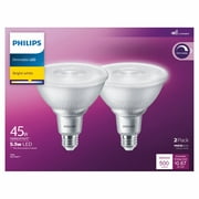 Philips LED 45-Watt PAR38 Indoor & Outdoor Floodlight Light Bulb, Bright White, Dimmable, E26 Medium Base (2-pack)