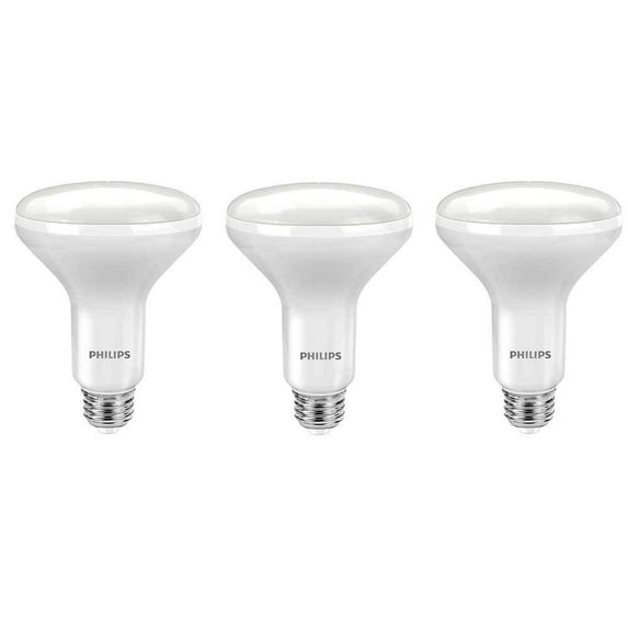 Philips LED 464180 65 Watt Equivalent Daylight Dimmable BR30 LED Light Bulb, 3 Pack, Piece