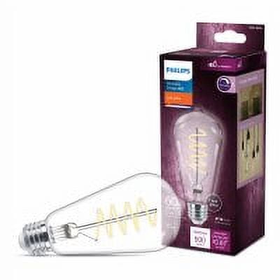Philips LED 60-Watt ST19 Straight Tubular Vintage Light Bulb, Clear Spiral Soft White, Dimmable, E26 Medium Base (1-Pack)