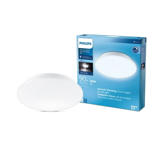 Philips LED 90-Watt 11'' Slim Drum Ceiling Light, Frosted Daylight, Dimmable, Flush Mount (1-Pack)
