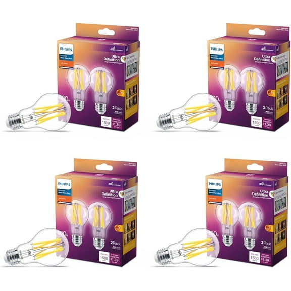 Philips Lighting LED Master Ultra Definition A19 LED Light Bulb - Dimmable, 100W, 1500 lm - 8 Pack