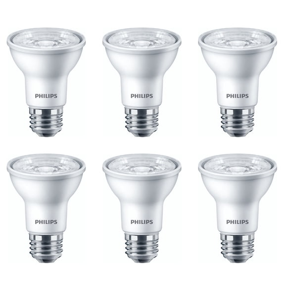 Philips LED FLood Light Bulb, PAR20, 2700K, 8.5 watts, 600 lumens, medium base, 8.5PAR20/PER/927/F25/DIM/EC/120V, 53526 (case of 6)