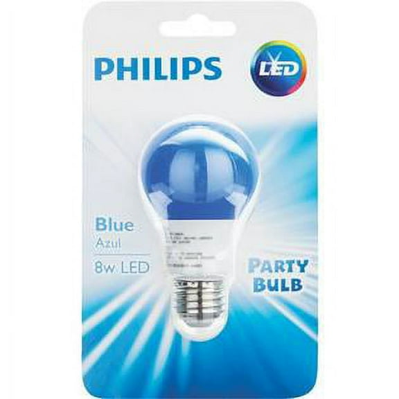 Philips 60W Equivalent Blue A19 Medium LED Decorative Party Light Bulb 463307