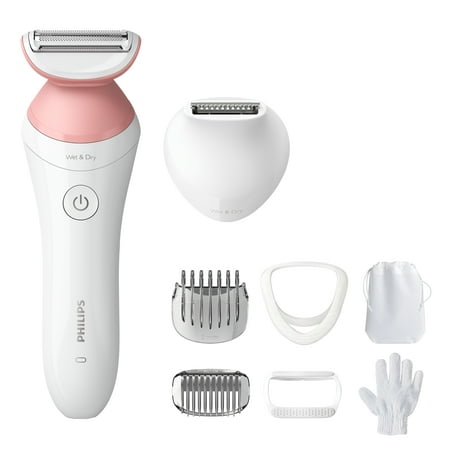 Philips - Lady Electric Shaver Series 6000, Cordless with 7 Accessories - White