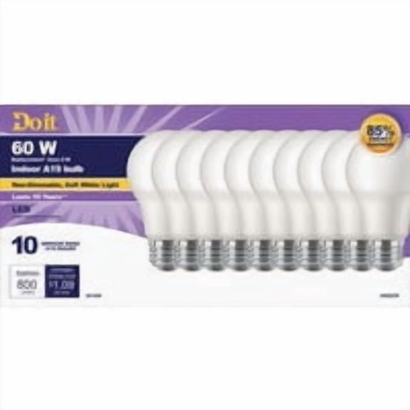 Philips Lighting Co Do it A19 Medium LED Light Bulb - Pack of 8 Bulk Value Case