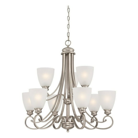 Philips Lighting TK0018741 Haven Nine Light Chandelier 28.5"L x 28.5"W x 28.5"H Satin Pewter