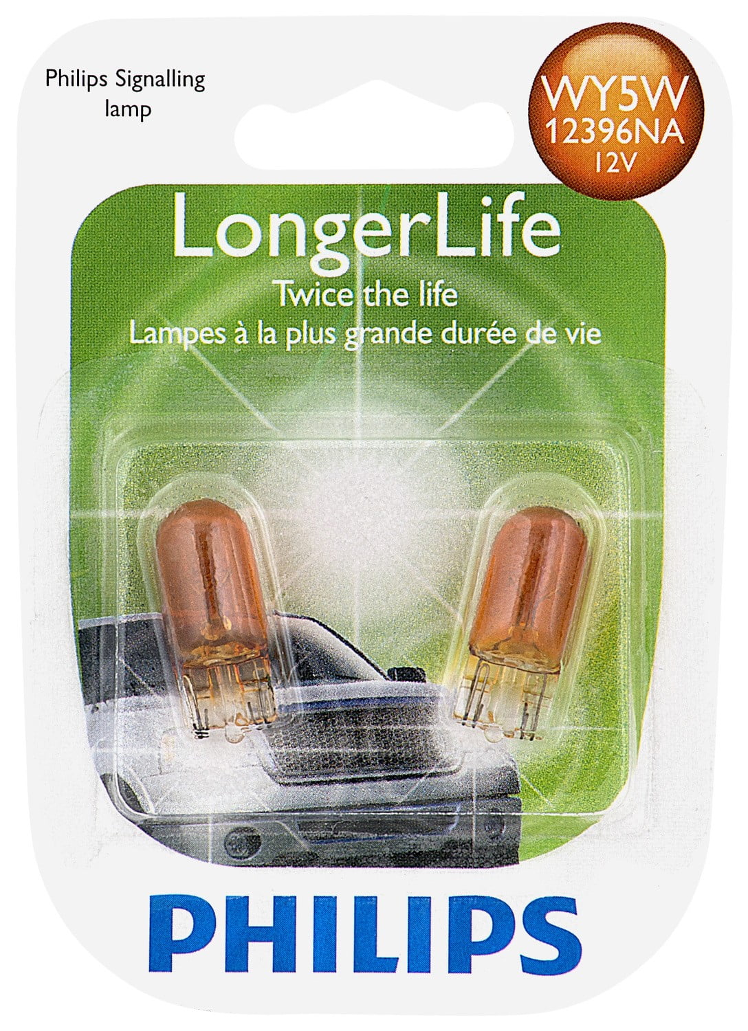 Philips Longerlife Miniature 12396Nall, Amber, Push Type, Always