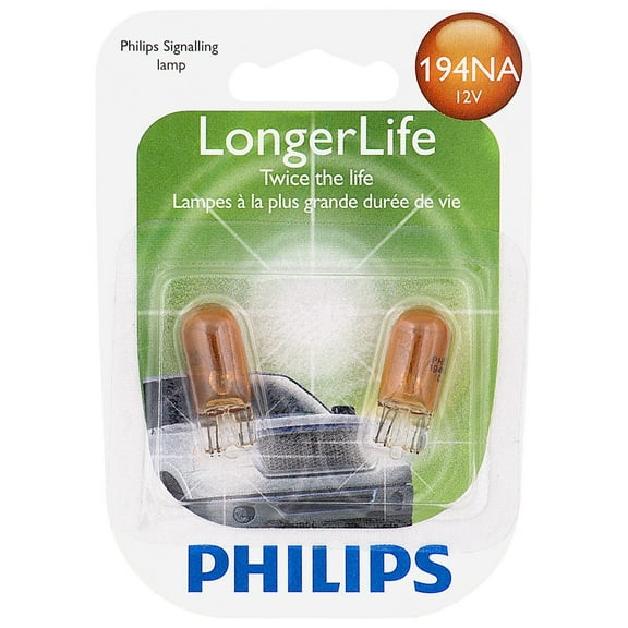 Philips Longerlife Miniature 194Nall, Amber, Push Type, Always Change In Pairs!