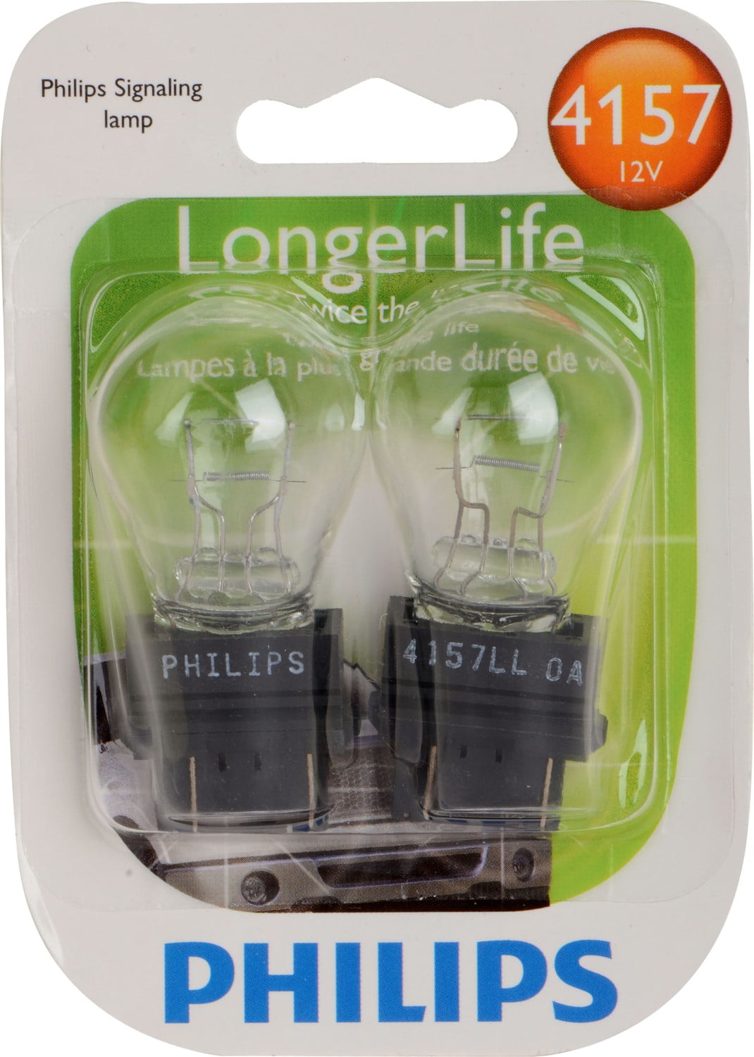 Philips Longerlife Miniature 4157Ll, Clear, Push Type, Always