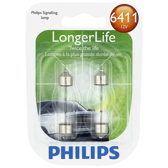 Philips Longerlife Miniature 6411Ll, Clear, Push Type, Always Change In Pairs!