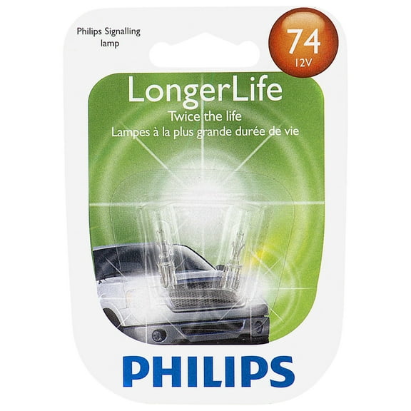 Philips Longerlife Miniature 74Ll, W2.1X4.9D, Glass, Always Change In Pairs!