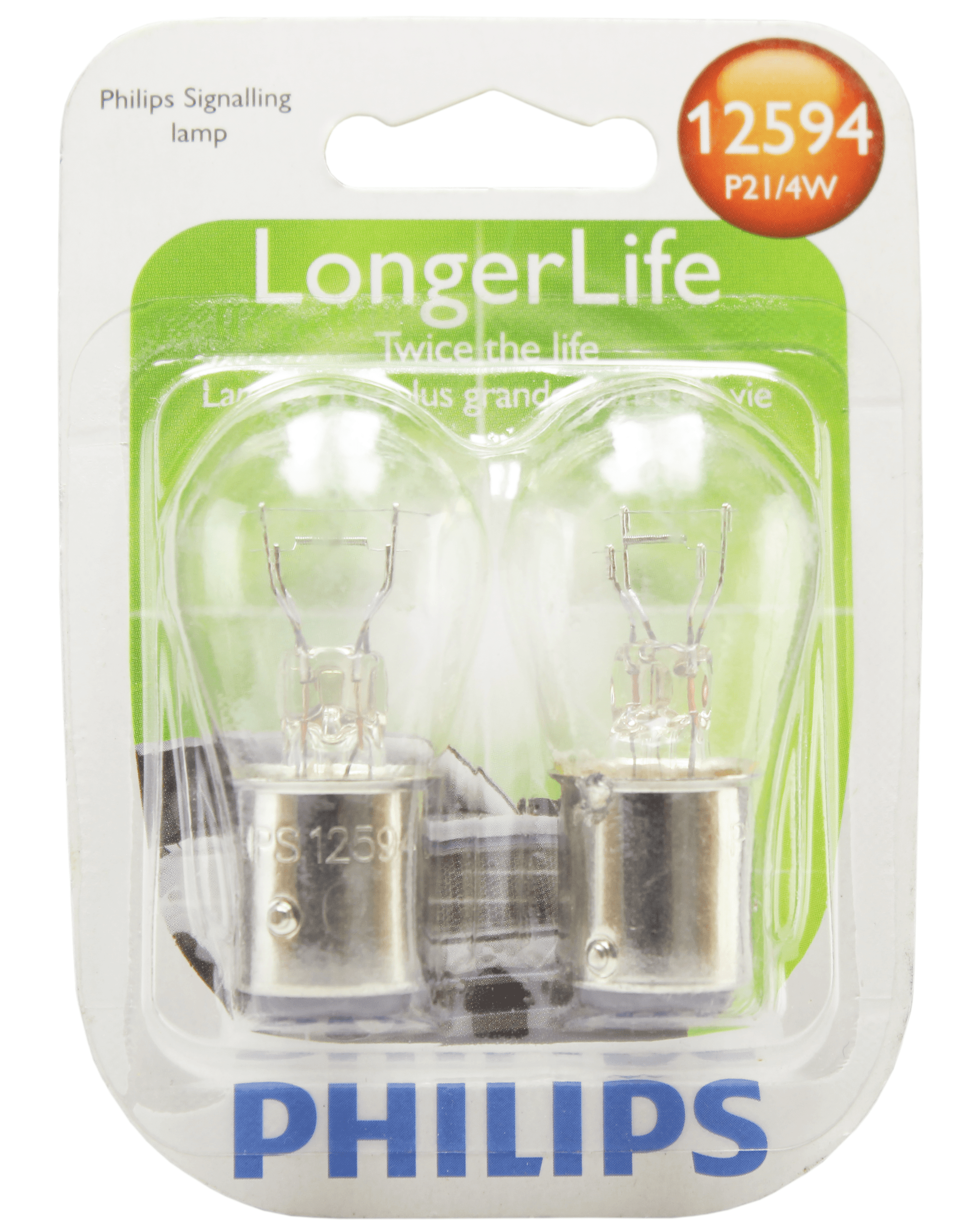 Philips Longerlife Miniature P21/4Wll, Clear, Twist Type, Always Change In Pairs!