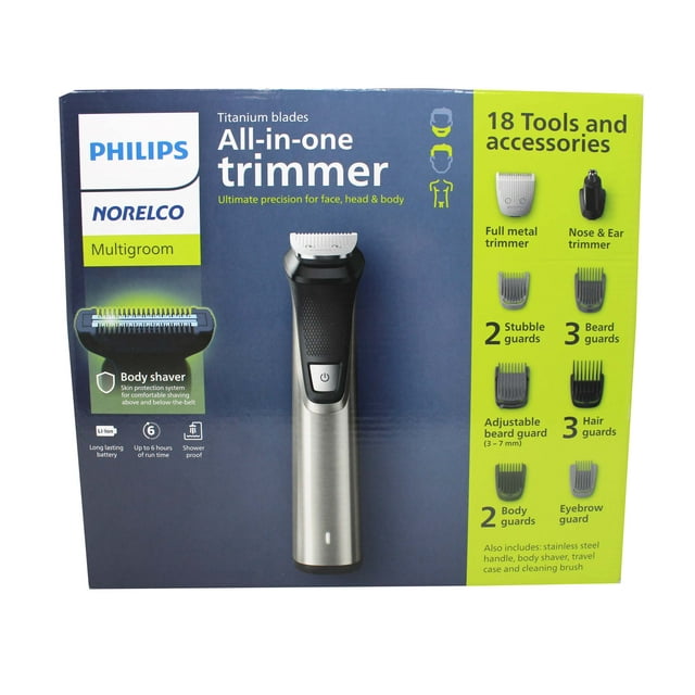 Philips Norelco Multigroom - All in One Trimmer - Titanium Blades + 18 Tools