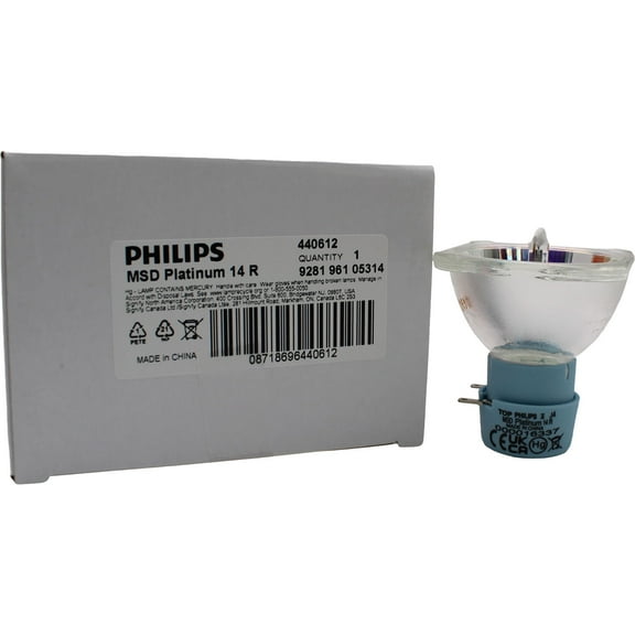 Philips MSD Platinum 14R 261503 Broadway Lamp, 280W, 12,350 lm, 7800K, Dimmable, Universal Position, Works with Elation Platinum HFX, Proteus Beam V14B IP, PRG Icon Beam - 1 Unit per pack