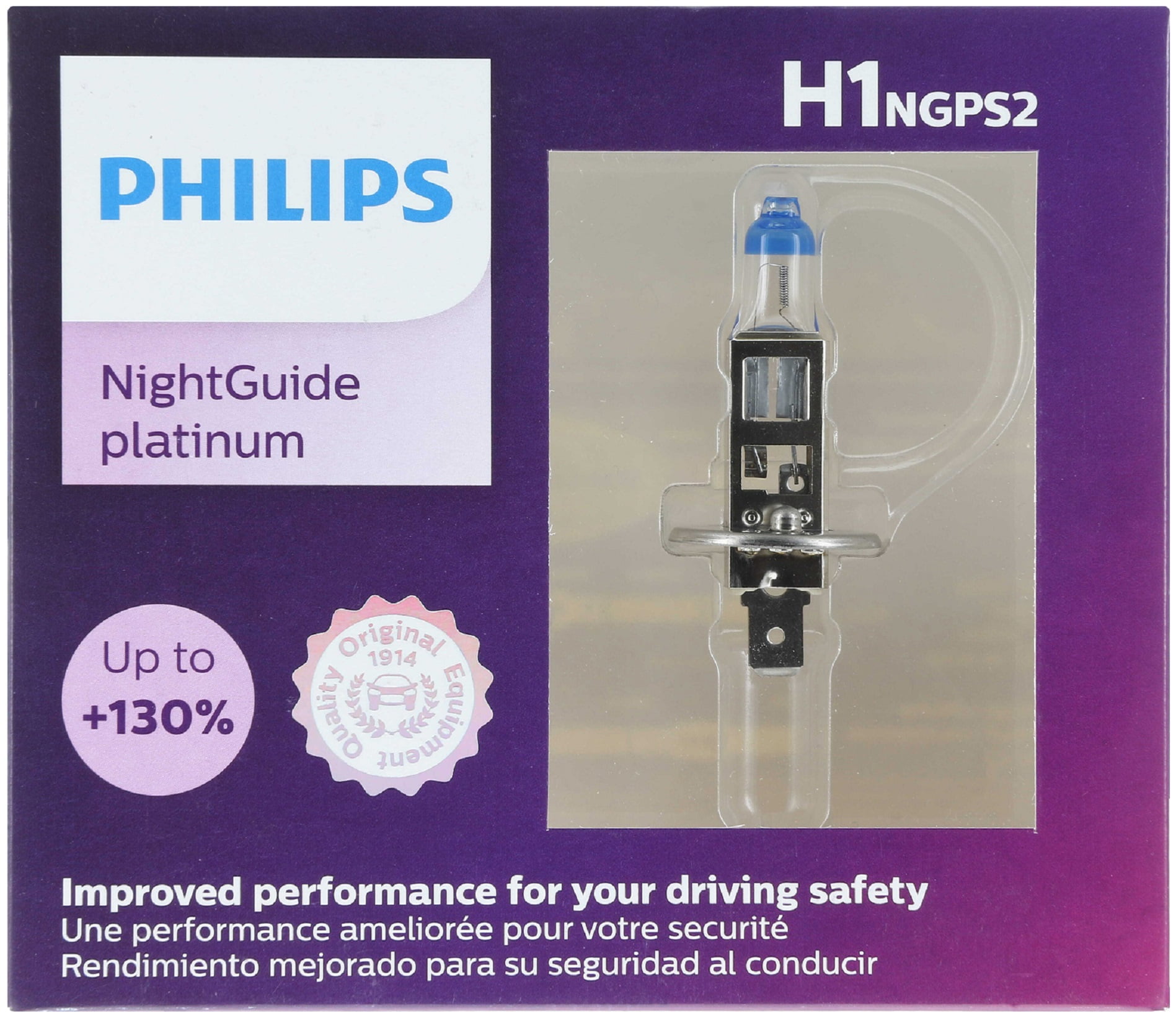 Philips Night Guide Platinum H1 55W Two Bulbs Headlight Fog Light