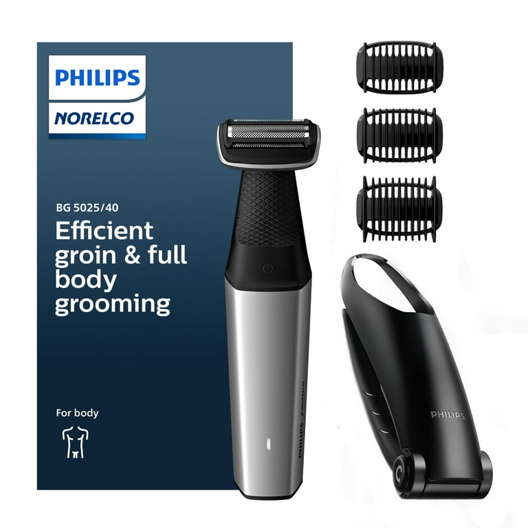 Philips Norelco Bodygroom Series 5000 Showerproof Body & Manscaping Trimmer  For Men with Back Attachment, BG5025/40 