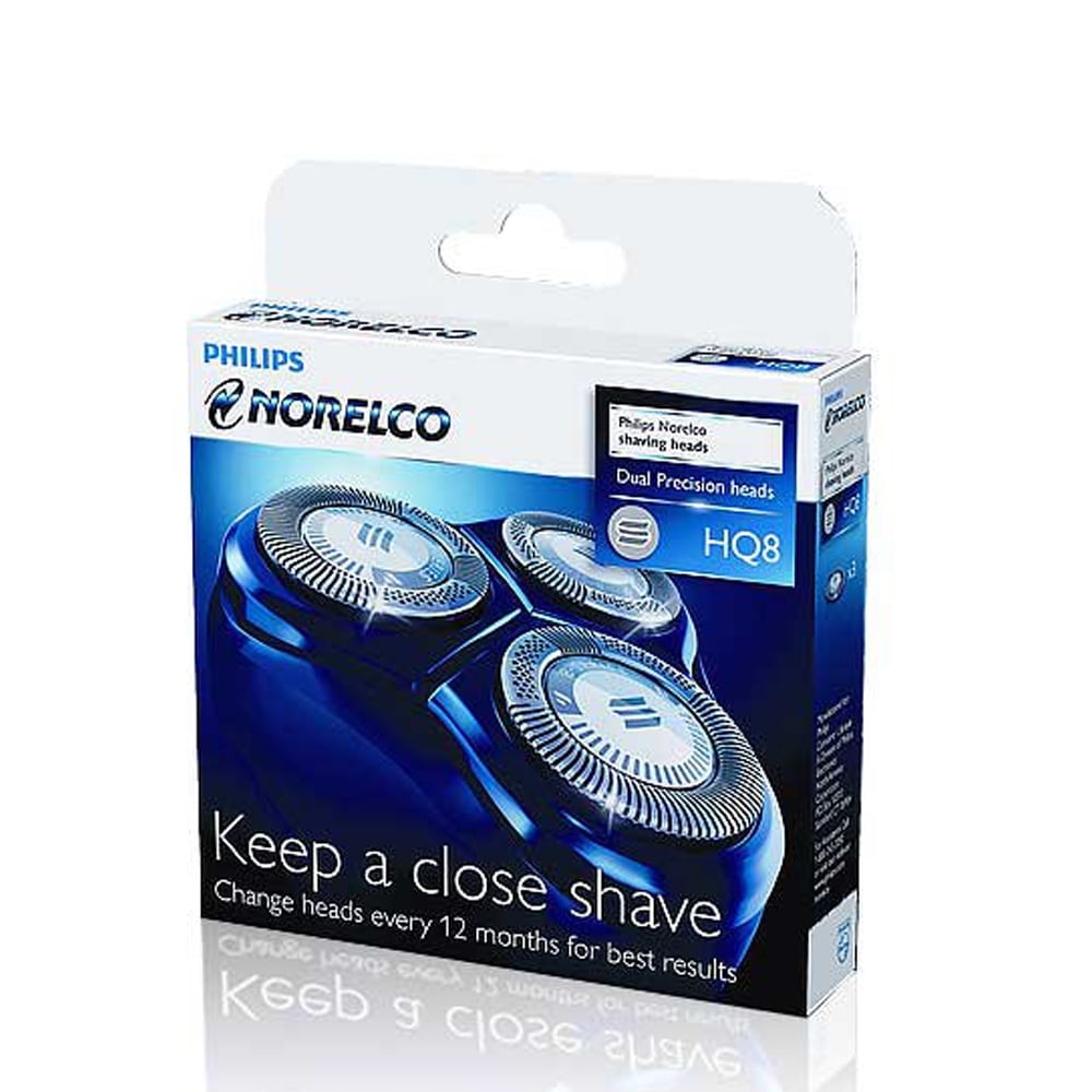 Philips Norelco HQ8 Replacement Men's Electric Shaver Heads with Dual Blades(3 Replacement Heads)
