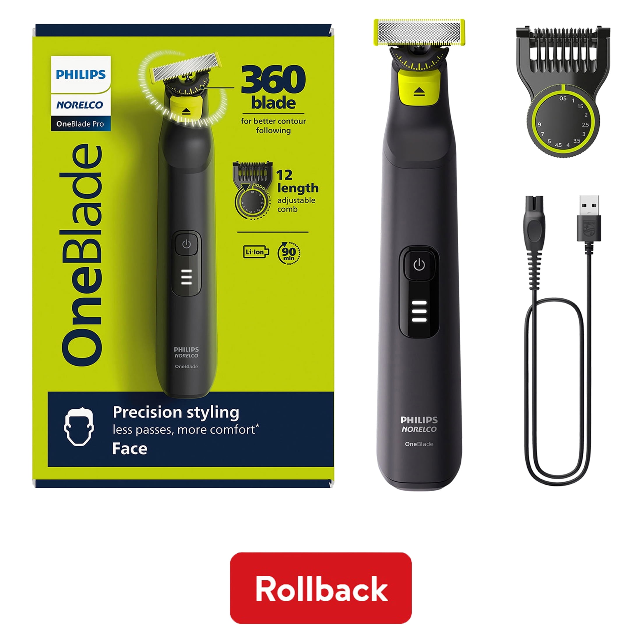 Norelco OneBlade 360 QP6531 70 Pro Face Hybrid Electric Trimmer