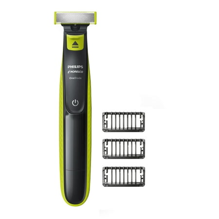 Philips Norelco OneBlade hybrid electric trimmer and shaver, QP2520/70 - Black And Lime Green