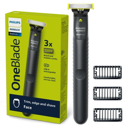 Philips Norelco Oneblade Original Face, Powered Electric Shaver and Trimmer, QP1424/70