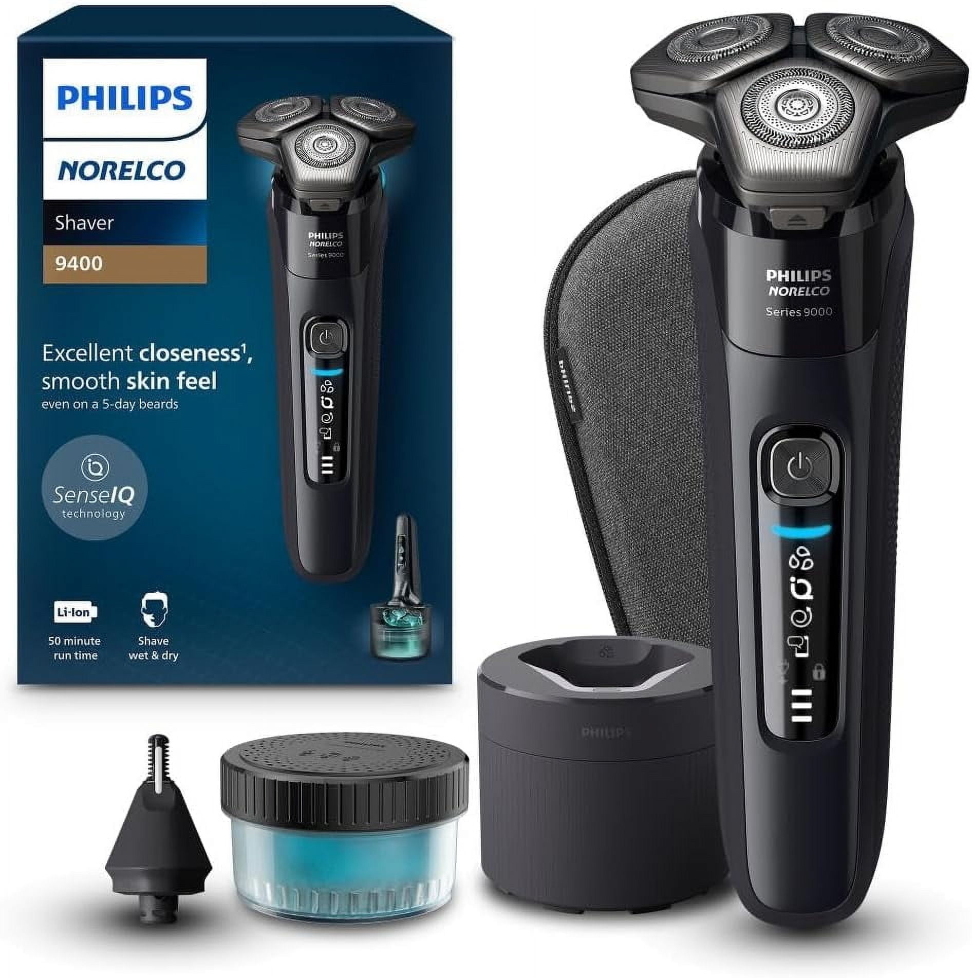 Philips Norelco Shaver Series 9400 Wet and Dry Electric Pop-up Trimmer With SenseIQ Technology