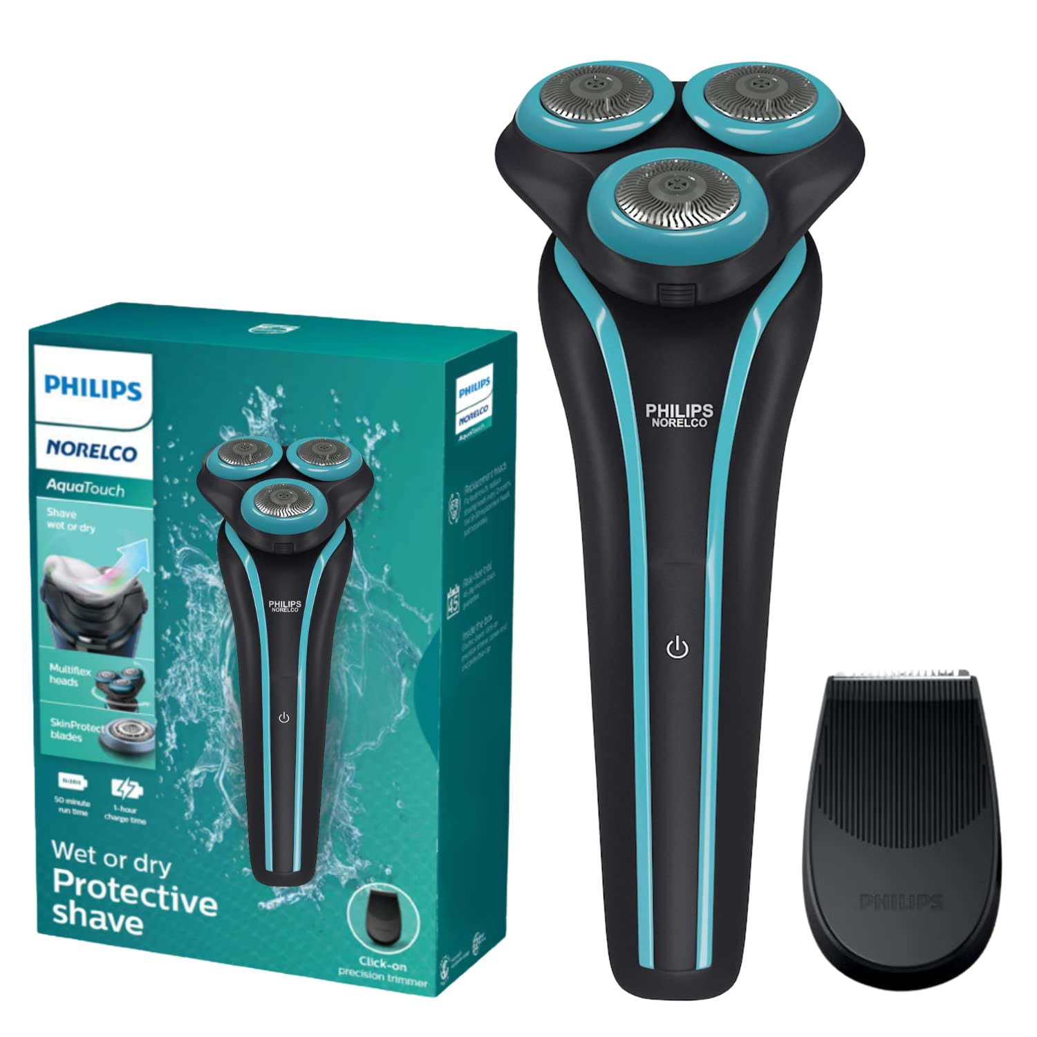 Philips Norelco Wet/Dry Rechargeable Electric Razor for Men S3134/84 ...