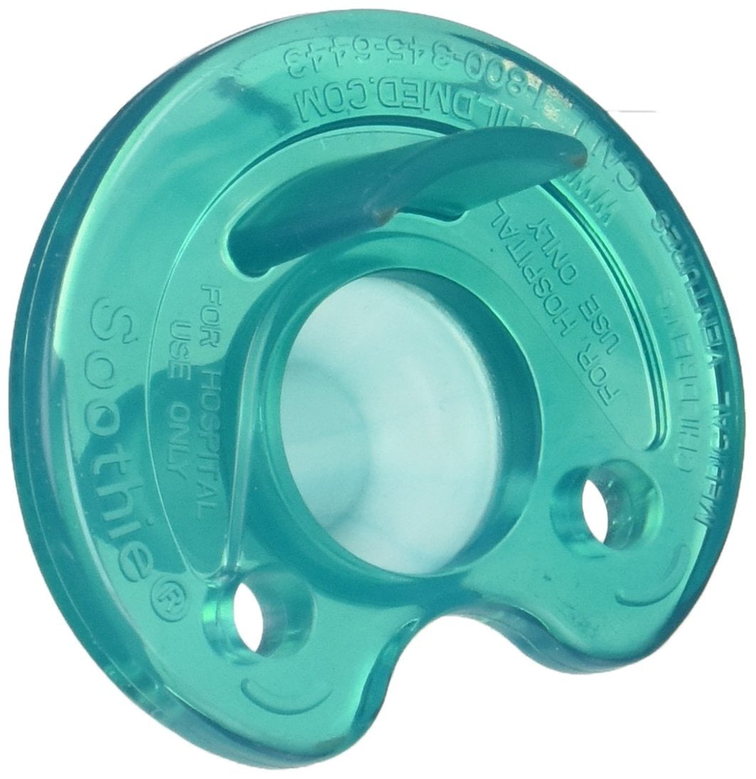 Philips Notched Newborn NICU Soothie Pacifier, Green, 0-3 Months, Hospital Binky - Natural Scent