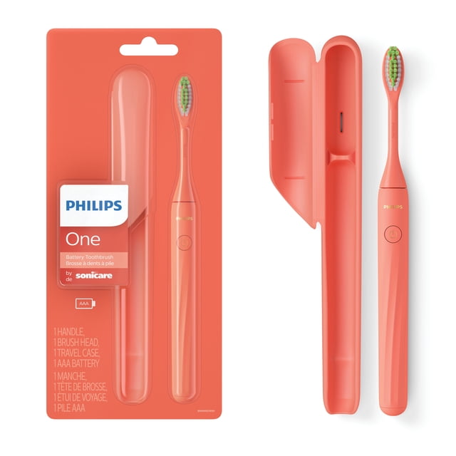 Philips One By Sonicare Battery Toothbrush, Miami Coral, HY1100/01