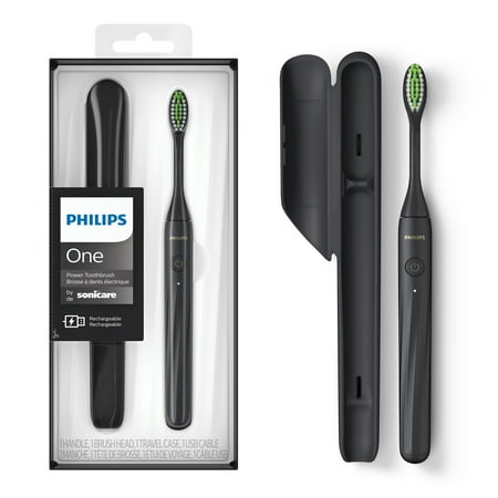 Philips - One by Sonicare Rechargeable Toothbrush - Shadow Black