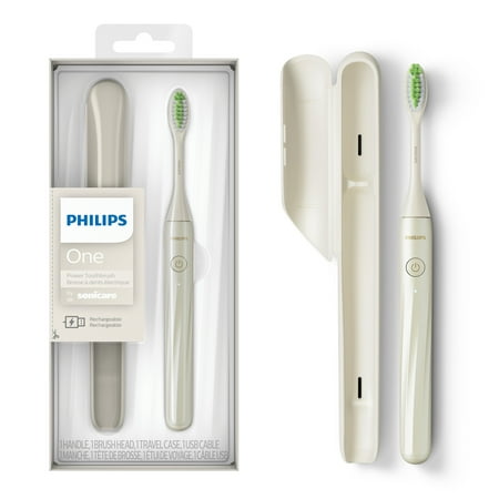 Philips One By Sonicare Rechargeable Toothbrush, Snow, HY1200/07