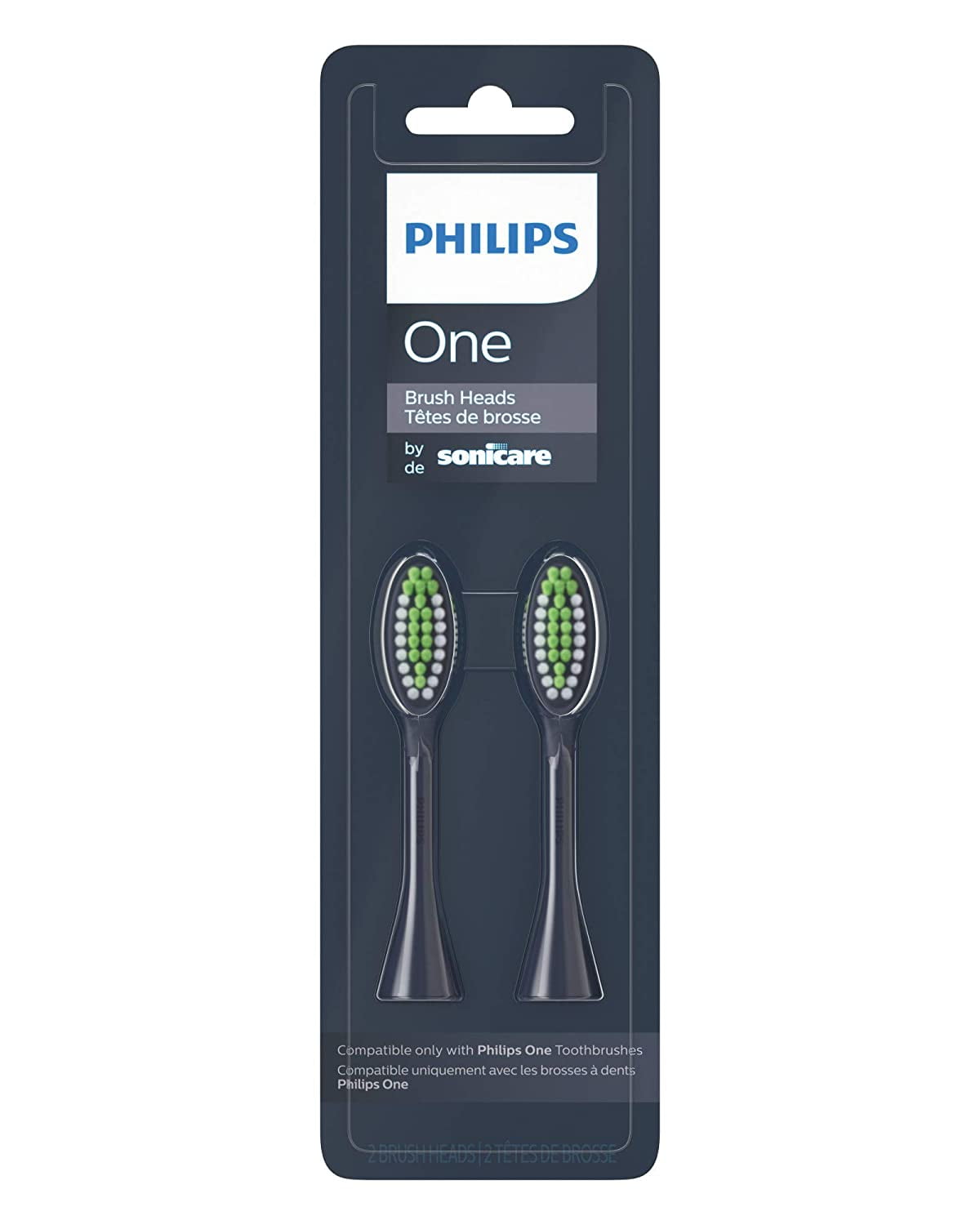 Philips One by Sonicare 2pk Brush Heads, Midnight BH1022/04