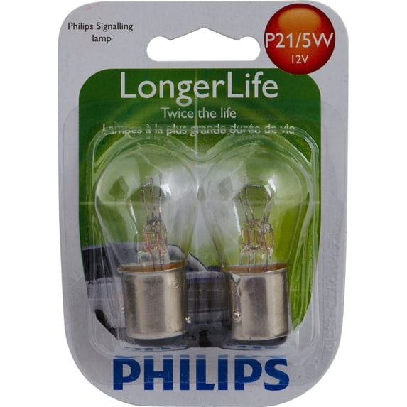 Philips P21/5WLL Longer Life Clear Halogen Automotive Bulb 2 Pack ...