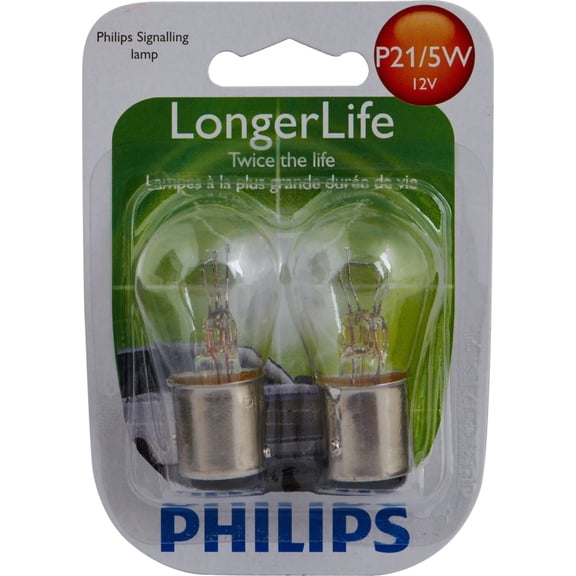 Philips P21/5WLL Longer Life Clear Halogen Automotive Bulb 2 Pack