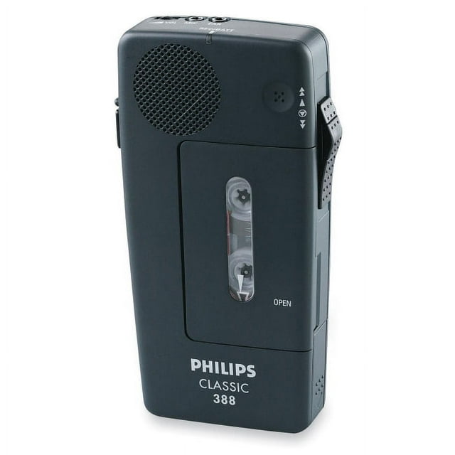 Philips PM388 Mini Cassette Voice Recorder - Headphone - Portable