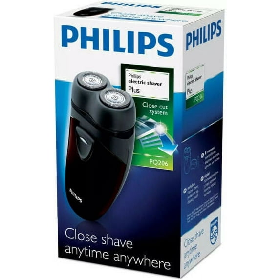 Philips PQ206 2-Head Close Cut Electric Men Shaver AA Powered Clean Razor