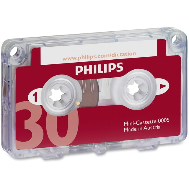 Philips, PSPLFH000560, Speech Mini Dictation Cassette, Red