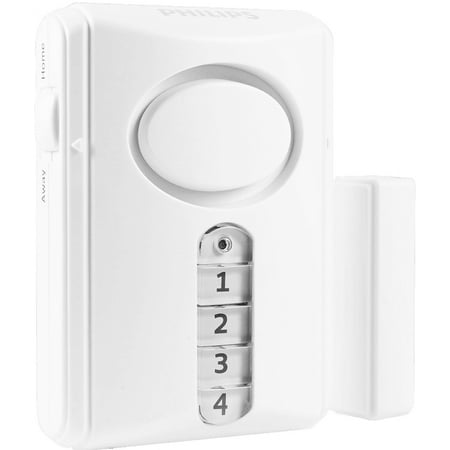 Philips Personal Security Deluxe Door Alarm Keypad Activation, White
