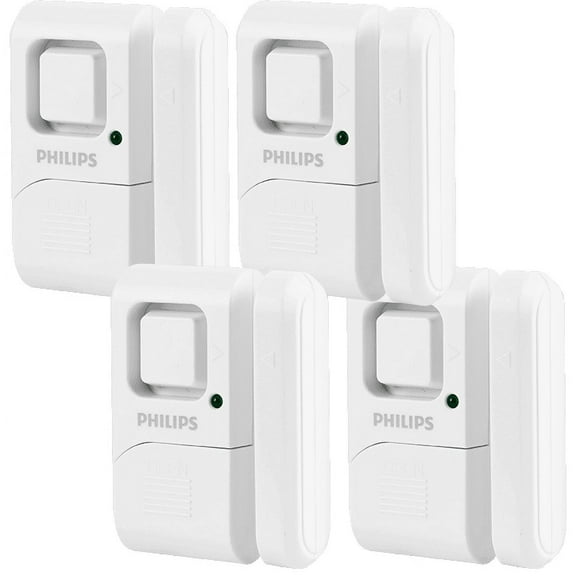 Philips Personal Security Window and Door Alarm, 4-Pack, White