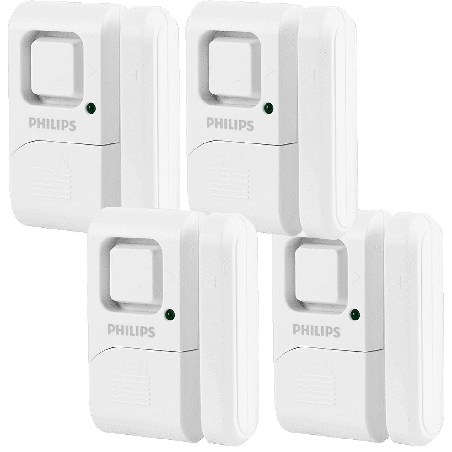 Philips Personal Security Window and Door Alarm, 4-Pack, White - image 1 of 9