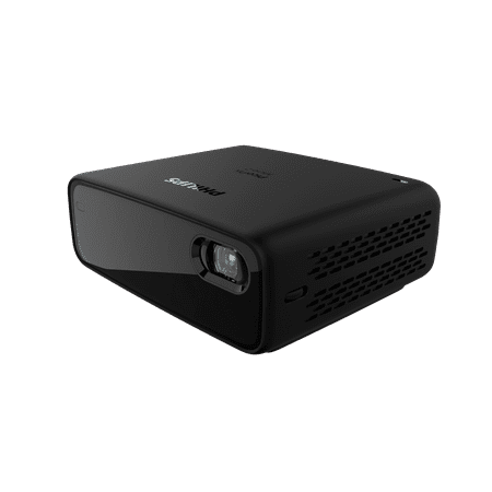 Philips - PicoPix Micro 2TV, Pico Projector, Android TV, LED DLP, 5h Battery Life, HDMI, USB-C - Black